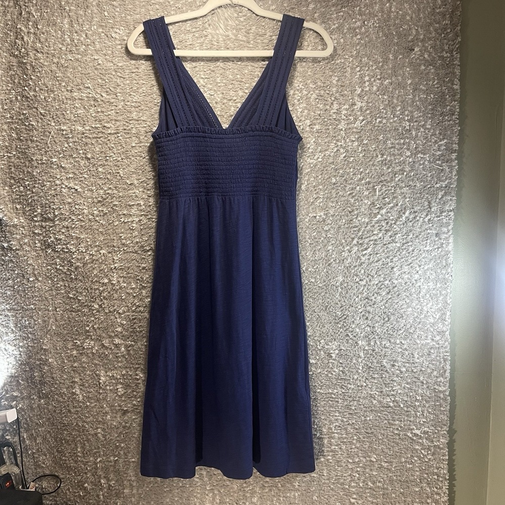Tommy Bahama Arden Navy Sleeveless V-Neck Smoked Dress Size S Vacation Preppy - Picture 3 of 10